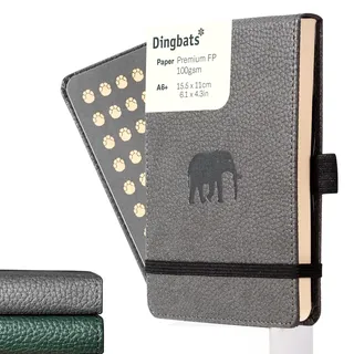 Dingbats* - Tierwelt Reporter Notizbuch A6 Gepunktet - Hardcover PU Leder Journal für Arbeit, Reisen -Elastischer Verschluss, Stifthalter, Lesezeichen