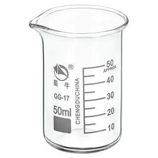 Messbecher 50ml Borosilikatglas mit Ausguss und Skala