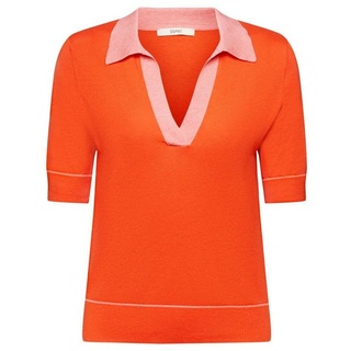 Esprit V-Ausschnitt-Pullover Gewebter V-Ausschnitt-Pullover mit anteil orange|rot S