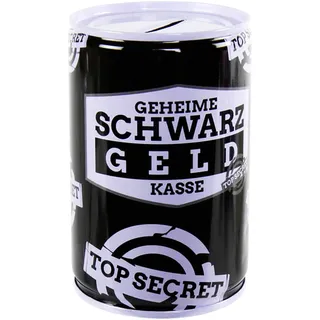 Anik-Shop SPARDOSE 10,5cm Metall Sparschwein Geldkassette Geldspardose Sparbüchse Gelddose Geschenk 6-Varianten 94 (Schwarzgeldkasse)
