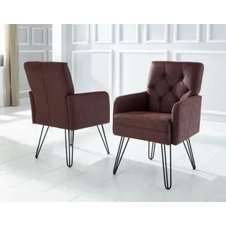 exxpo - sofa fashion Sessel Doppio braun 61 x 89 x 67 cm mit Designuntergestell