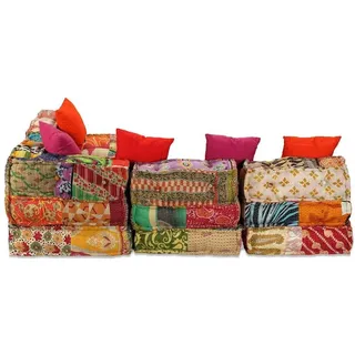 vidaXL Modulares Sofa Pouf 200 x 132 x 58 cm Patchwork