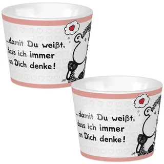 Sheepworld, - 46469 - Eierbecher, ...damit du weisst, dass ich immer an Dich denke!, 4,3cm x 5,3cm, Porzellan, spülmaschinengeeignet