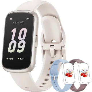 BOALZETD Smartwatch Damen Herren - 3 Armbänder, 1,47'' Klein Fitnessuhr als Fitness Tracker Aktivitätstracker Pulsuhr SpO2 Schlaftracker Schrittzähler Sportuhr für Android iOS, Polarstern
