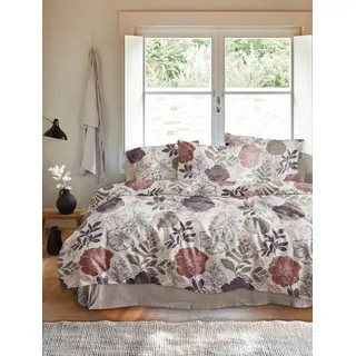 IRISETTE Meran 8687 Floral Biber Lila/Rot 140 x 200 cm + 70 x 90 cm