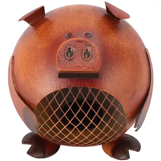 Metall-Sparschwein, Vintage-Süßes Cartoon-Schwein-Sparschwein, Praktisches Tier-Sparschwein für Erwachsene, Unterseite mit Kunststoffkappe, Sparschwein-Dekoration für Zuhause, Büro