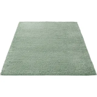 Hochflor-Teppich »Cosima«, rechteckig, Mikrofaser, extra flauschig, weich, pflegeleicht, elegant, Uni, 44821953-1 grün 30 mm
