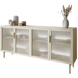 lookway Sideboard LINEA 181 x 83 x 39 cm Gold / Weiß