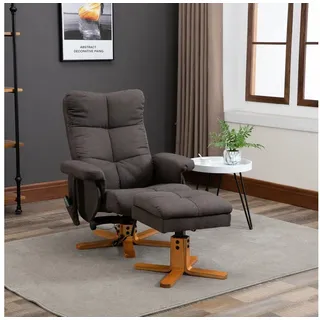 HOMCOM Massagesessel Hocker, 360°drehbarer mit Massage, TV-Sessel, Polyester (Massagesessel, 2-St., Relaxsessel), für Wohnbereich, Braun braun