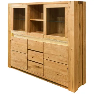 MASSIVMOEBEL24.DE Highboard Wildeiche 163x40x142 natur geölt KENT #105