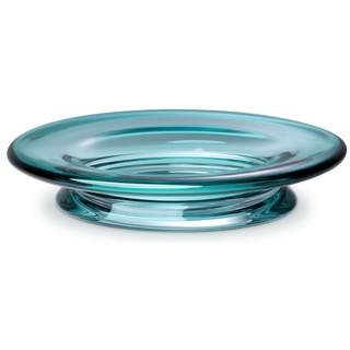 Casa Padrino Luxus Glasschale Türkis Ø 30 x H. 7 cm - Runde Obstschale - Deko Schale aus mundgeblasenem Glas - Luxus Kollektion