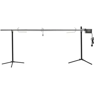 IKAYAA Spanferkelgrill mit Motor Rotisserie Grill Mit Motor Elektrischer Drehspieß BBQ-Spießgrill für Schwein, Lamm, Ziege Spanferkelgrill Edelstahl 207×45×81 cm