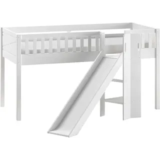 Vipack Hochbett Scott 90 x 200 cm Kiefer massiv weiß lackiert