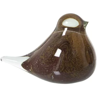 DRW Figur eines Vogels aus Glas, Sandtöne, 11,5 x 7,5 cm, Multi, estandar