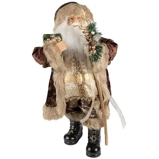 Clayre & Eef Weihnachtsmann Weihnachtsmann Figur 63 cm Braun Textil – Dekoration von Clayre & Eef beige|braun