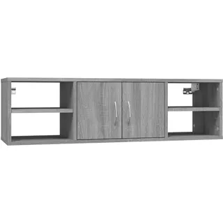 vidaXL Wandregal, Hängeregal mit viel Stauraum, Regal für Schlafzimmer Wohnzimmer Büro, Hängeschrank Wandablage CD Regal Bücherregal, Grau Sonoma Holzwerkstoff