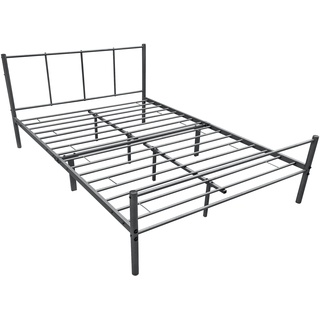 Metallbett Laos 120x200 cm Dunkelgrau en.casa