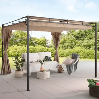 Konifera Pavillon Milos 3 x 3 m inkl. 2 Seitenteile Beige