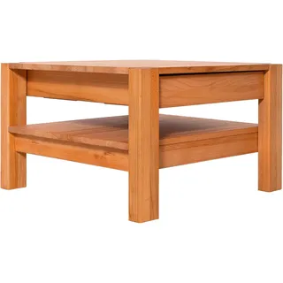 Linea Natura Couchtisch, Kernbuche, Holz, Kernbuche, massiv, 2 Schublade(n) Schubladen, quadratisch, eckig, 70x47.5x70 cm, offenes Fach, Wohnzimmer, Wohnzimmertische, Couchtische