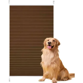 Plissee Klemmfix Ohne Bohren 80 x 200 cm Sichtschutz Und Sonnenschutz Plissee Nach Maß mit Klemmträger Easyfix für Fenster & Tür, Braun