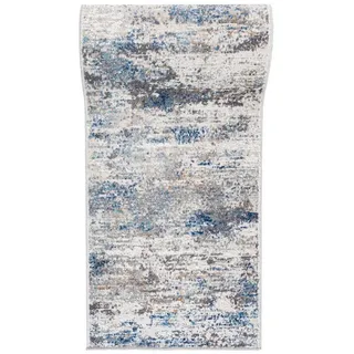 Mazovia Läufer Läufer FlurLäufer Modern für Vorzimmer Schlafzimmer - Abstrakt Muster, 100 x 300 cm, Kurzflor, Meterware blau|grau 100 x 300 cm