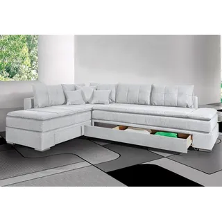 INOSIGN Ecksofa »Night & Day L-Form mit Dauer-Schlaffunktion ohne Armlehnen«, mit Boxspring-Bettfunktion 180x200 cm und Bettkasten, Dauerschläfer! grau
