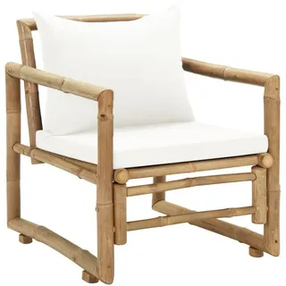 vidaXL Gartenstühle 2 Stk. mit Polstern und Kissen Bambus