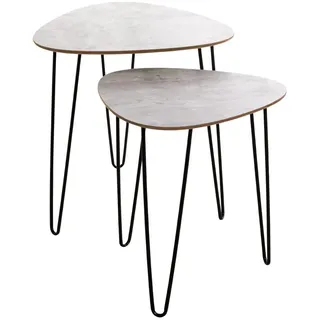 Haku-Möbel HAKU Möbel Beistelltische-Set dreieckig abgerundet MDF-Platte Betonoptik, 1 St.