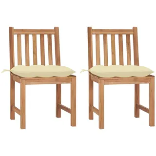 Vintage- Gartenstühle Terrassenstuhl Gartensessel,2 Stk. mit Kissen Massivholz Teak Größe:50 x 53 x 90 cm🪶4239