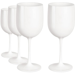 AODIGEGE Weingläser Plastik 4 Stück, Moët Gläser Sektgläser Plastik 15oz Champagner Gläser Prosecco Gläser(Moet Gläser Weiß)