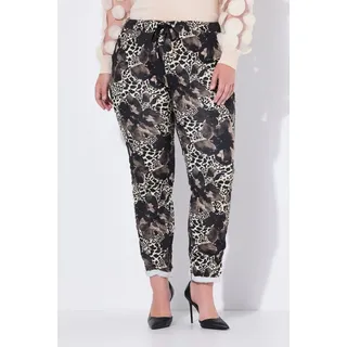 MIAMODA Funktionshose Joggpants Blumen-Print Schwarz 50