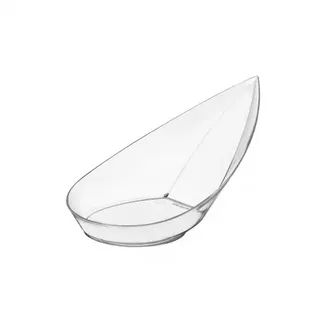 Einweg Fingerfood Schälchen Lorbeerblatt aus Plastik, Transparent, 40 Stück - Mank