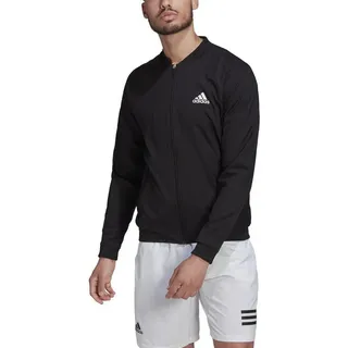 adidas Tennis-Trainingsjacke Stretch Woven (Stretchmaterial, feuchtigkeitsabsorbierend) #22 schwarz Herren
