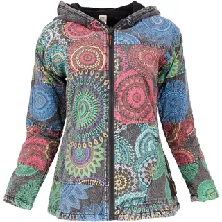 Guru-Shop Langjacke Boho Hippie chic Jacke, warm gefütterte.. alternative Bekleidung blau|grün|rot|schwarz S
