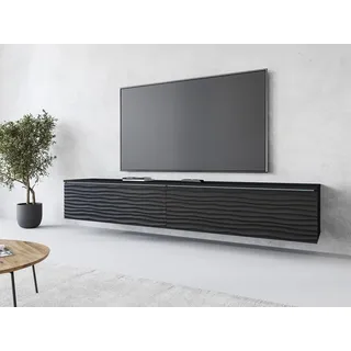 Home affaire Lowboard Vera, wahlweise mit oder ohne Beleuchtung, gefräste MDF Front mit 3D Effekt, stehend und hängend montierbar schwarz