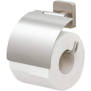Tiger Onu Toilettenpapierhalter mit Deckel, Edelstahl gebürstet, 13 x 12,6 x 4,2 cm