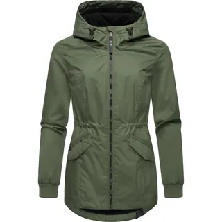 Outdoorjacke RAGWEAR "Dowey A" Gr. L (40), grün (olivgrün) Damen Jacken Outdoorjacken stylische Übergangsjacke mit Taillenzugband