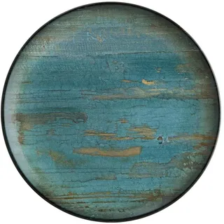 6x Bonna Madera Mint Gourmet Teller 27cm 3cm hoch Türkis Blau Braun Grün Porzellan MDRMTGRM27DZ Speiseteller Geschirr