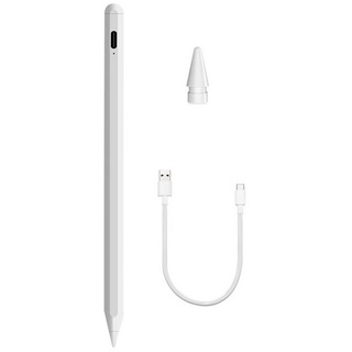 OKWISH Eingabestift Stift Stylus Pen Touchstift Pencil Touchscreen f. Apple iPad 2018-2023 (Neigungsempfindlich Magnetische Adsorption des iPads, 1-St., Hochpräzise Handflächenerkennung Bluetooth Akkustand auf Ipad) Magnetisches Pen Kompatibel mit iPad iPad Pro iPad Mini iPad Air weiß