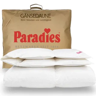 Paradies Daunendecke 135x200 cm Ganzjahresdecke "Gabi 90", Testurteil "sehr gut" - Weiß