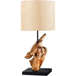 riess-ambiente.de Treibholz Tischlampe HYPNOTIC 60cm natur Leinen Schirm Maritim, Dekolampe, Wohnzimmerlampe, Nachttischlampe
