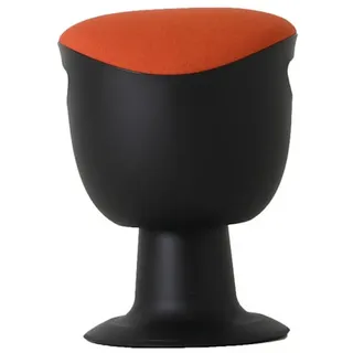 PROREGAL Multibeweglicher Drehhocker Chicago | Sitzhöhe 46-56cm | Tragfähigkeit 110kg | Polstersitze, Kunststoff-Tellerfuß & Griffmulde | Orange