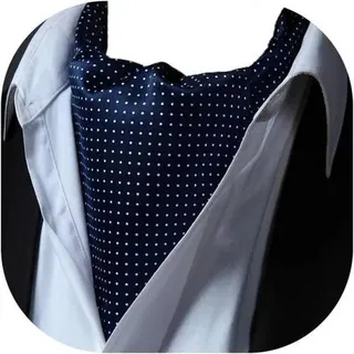 Krawattenschal Herren Ascot Halstuch Gepunktete Hochzeit A3-navy Blau