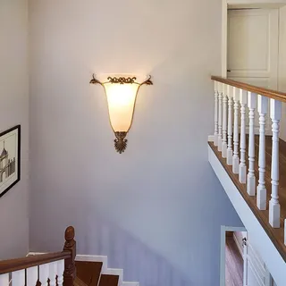 Rustikale Wandlampe Messing Vintage Industrial Wandleuchte Flur Retro Wandbeleuchtung Antik Landhaus Schlafzimmer Nachttischlampe E27 Innenleuchtung Wandspot für Küche Wohnzimmer Treppen Restaurant