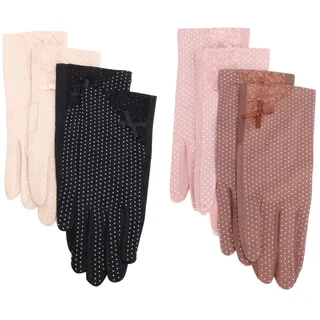 Holibanna 4paare Dünne Uv-Schutz Handschuhe Damen Spitzen Sommerhandschuhe Atmungsaktiv Touchscreen Geeignet Vielseitig Für Outdoor Sport Schwarz Beige Kaffee Hellrosa