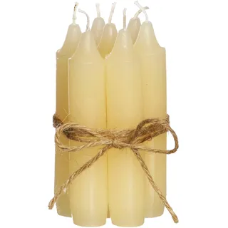 Stabkerze 7er Set, Durchgefärbt, Rustikale Tafelkerze, Leuchterkerzen, hohe Kerze, Deko 11 x 2cm champagner CREME