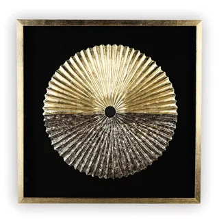 Casablanca modernes Design Casablanca großes Bild xl - Plato - goldfarben/schwarz - Handarbeit - 80 x 80 x 5 cm