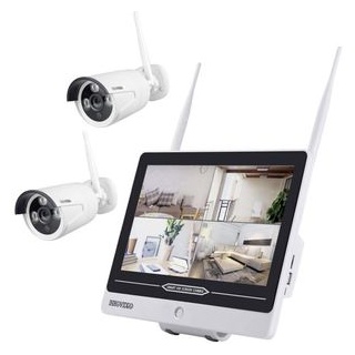 Inkovideo IP-Kamera AL3003-2 WLAN outdoor Set, 2 MP, 2 Kameras inkl. NVR mit Display