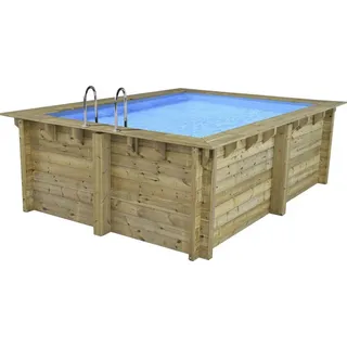 Rechteckiger Holzpool "Zanzibar" – 3,50 x 2,50 x 1,24 M