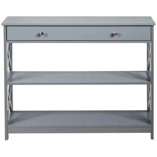 KOMFOTTEU Konsolentisch Eingangstisch, mit Schublade und 2 Ablagen, 100 x 30 x 80 cm grau